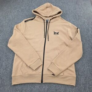 TAPOUT Full Zip Hoodie Mens M Beige Casual Sweatshirt Jacket‎ Logo Graphic